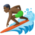 🏄🏿‍♂️ man surfing: dark skin tone display on Facebook